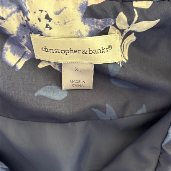 Christopher & Banks XL Blue Floral Vest - Picture 2 of 3